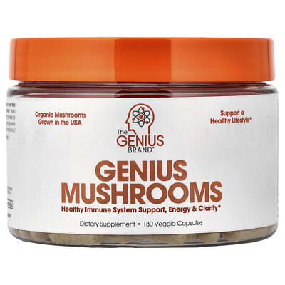 The Genius Brand, Genius Mushrooms, 180 Vegetarian Capsules