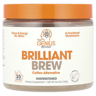 The Genius Brand, Brilliant Brew, Coffee Alternative, Unsweeted, 4.6 oz (129 g)