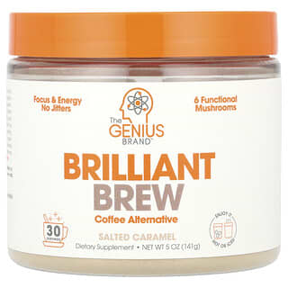 The Genius Brand, Brilliant Brew, альтернативный кофе, соленая карамель, 141 г (5 унций)