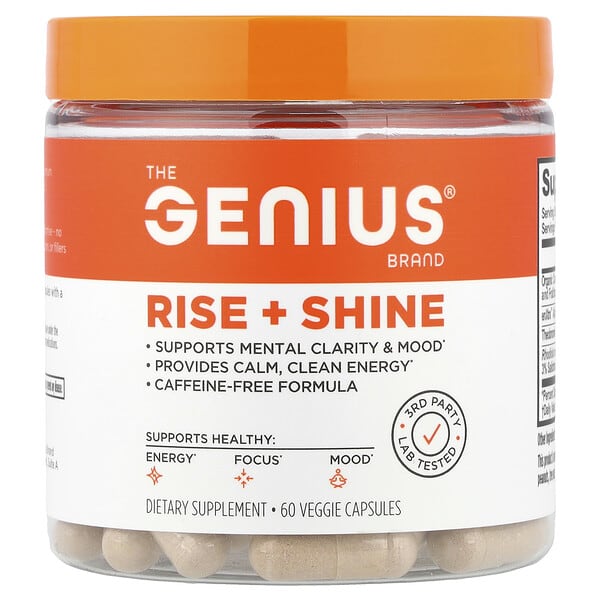The Genius Brand, Rise + Shine, 60 Veggie Capsules — product photo 1