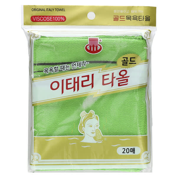 Goldsangsa, 각질 제거 타월, 그린, 20개입