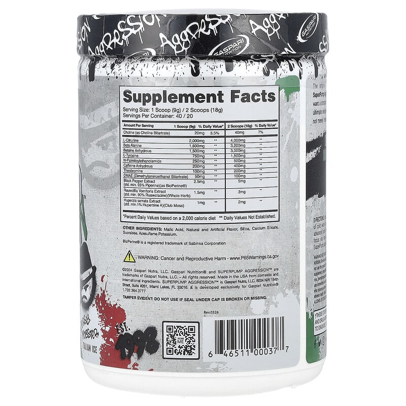 SuperPump Aggression™ Pre- Workout、ジャージー モブスター