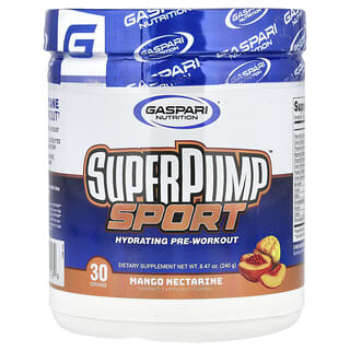 Gaspari Nutrition, SuperPump™ Sport，锻炼前补水配方，芒果油桃味，8.47 盎司（240 克）