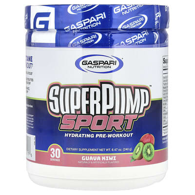 Gaspari Nutrition, SuperPump™ Sport, Pre-Workout Hydration Formula, Guava Kiwi Flavor, 8.47 oz (240 g)