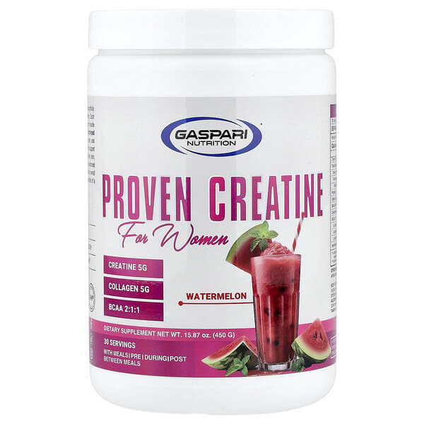 Gaspari Nutrition, Proven Creatine 女性專用肌酸粉，西瓜味，15.87 盎司（450 克）