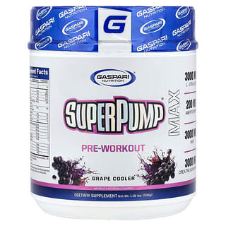غاسباري نوتريشن‏, SuperPump® Max، قبل التمرين، بنكهة العنب، 1.18 رطل (534 جم)