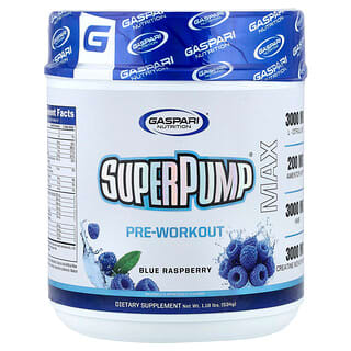 Gaspari Nutrition, Super Pump® Max, предтренировочный комплекс с голубой малиной, 534 г (1,18 фунта)