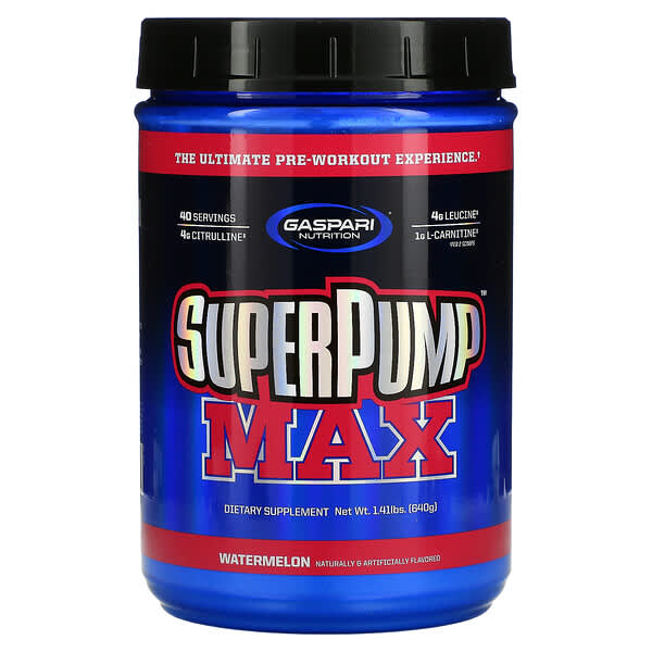 Gaspari Nutrition, SuperPump Max, Watermelon, 1.41 lbs (640 g)