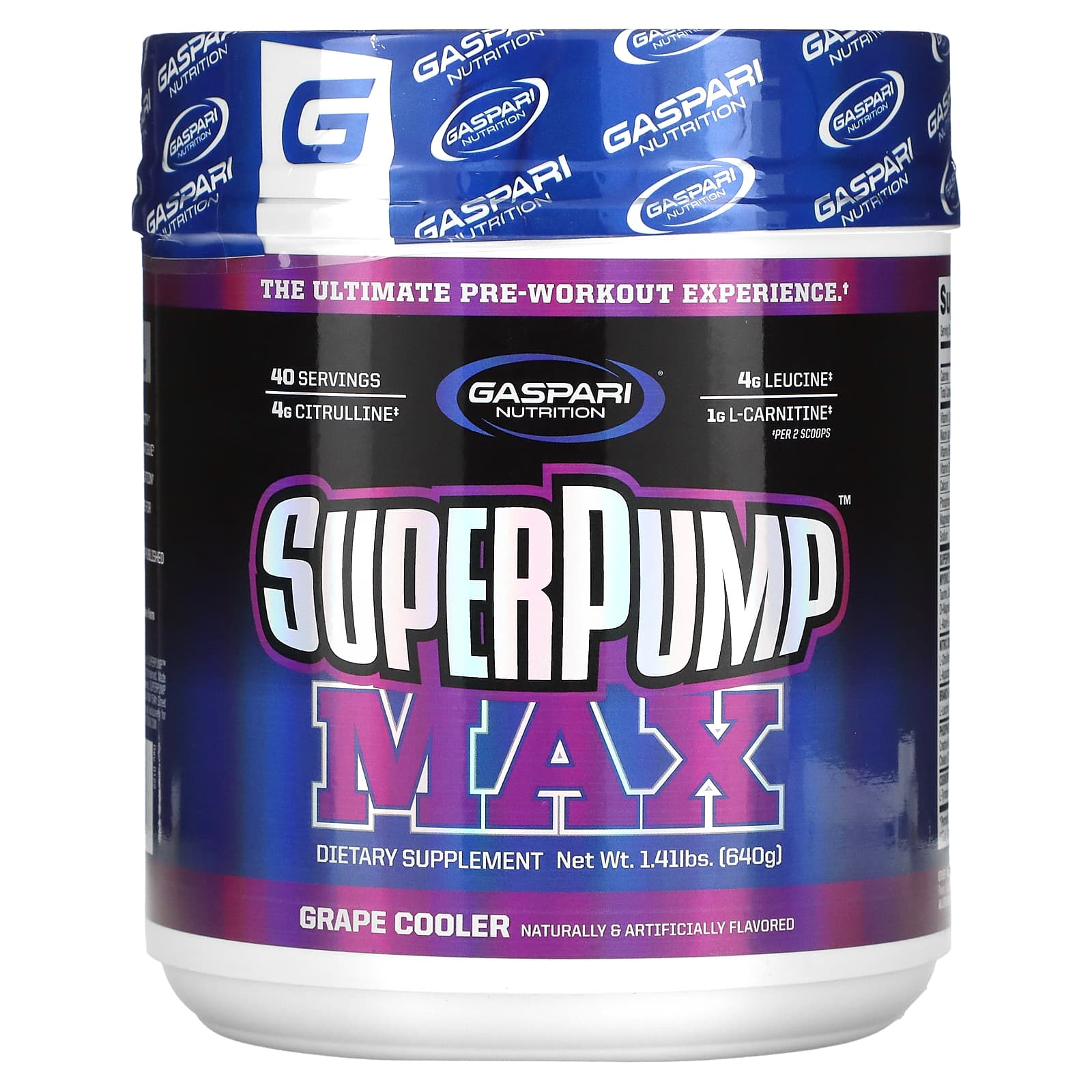 SuperPump（スーパーパンプ）マックス、グレープクーラー、640g（1.41ポンド）