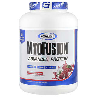 Gaspari Nutrition, MyoFusion, покращений протеїн, полуниця та вершки, 1,81 г (4 фунти)