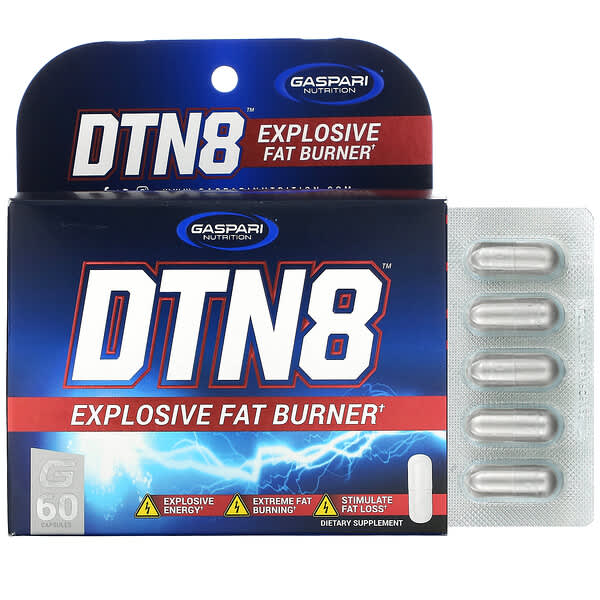 Gaspari Nutrition, DTN8（ディティエヌ8）、イクスプロウシブファットバーナー、60粒