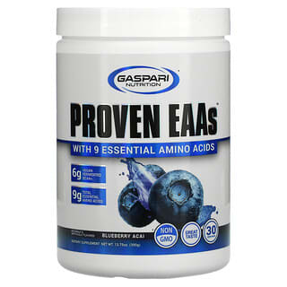 Gaspari Nutrition, Proven EAAs with 9 Essential Amino Acids, Blueberry Acai, 13.75 oz (390 g)