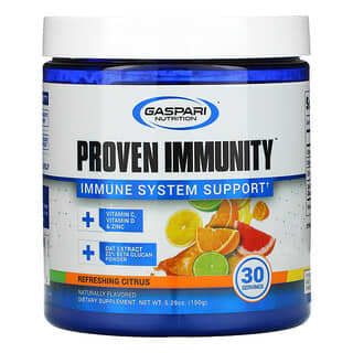 Gaspari Nutrition, Proven Immunity（プルーブンイミュニティ）、病気に負けない体づくりをサポート、リフレッシングシトラス、150g（5.29オンス）