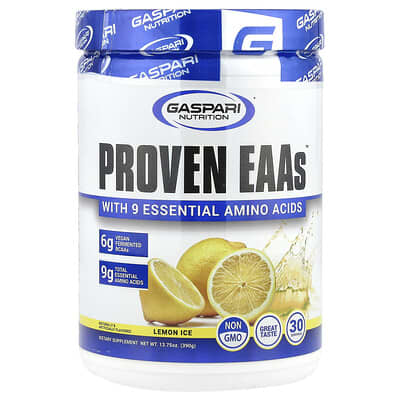 Gaspari Nutrition, Proven EAAs™, Lemon Ice, 13.75 oz (390 g)
