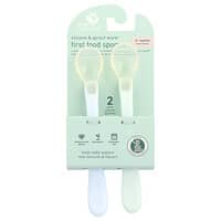 Green Sprouts, Silicone & Sprout Ware®, First Food Spoons, 6+ Months, Light Ealight, 2 Pack