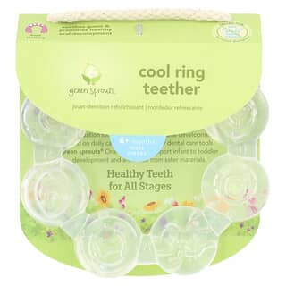 Green Sprouts, Cooling Ring Teether, 6+ Months, Clear, 1 Teether