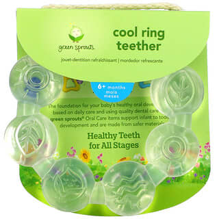 Green Sprouts, Прорезыватель с охлаждающим кольцом, для детей от 6 месяцев, прозрачный, 1 прорезыватель