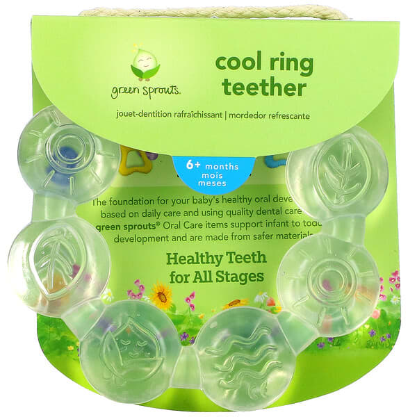 Green Sprouts, 清凉出牙嚼环，适用于 6 个月以上婴幼儿，透明，1 个