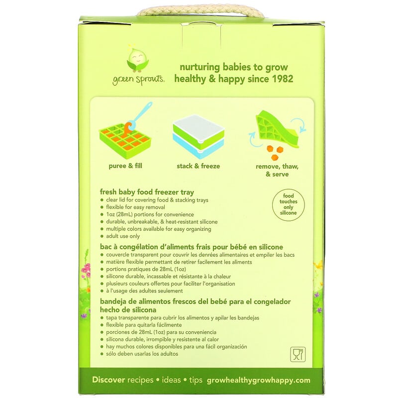 Bac de congélation d'aliments frais pour bébés, Vert, 1 plateau