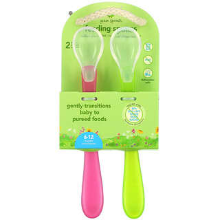 Green Sprouts, Ложки для кормления, для детей 6–12 месяцев, розовый, 2 шт. В упаковке