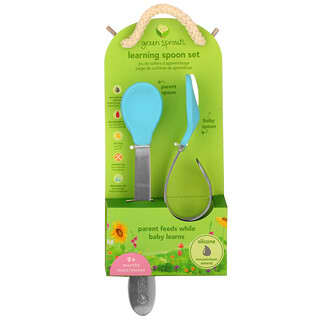 Green Sprouts, Learning Spoon Set, для детей от 9 месяцев, вода, вода, 1 набор