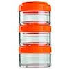 Portable Stackable Containers, Orange, 3 Pack, 60 cc Each