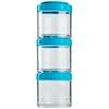 Portable Stackable Containers, Aqua, 3 Pack, 100 cc Each