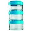 Portable Stackable Containers, Aqua, 3 Pack, 60 cc Each