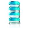 Portable Stackable Containers, Aqua, 4 Pack, 40cc Each