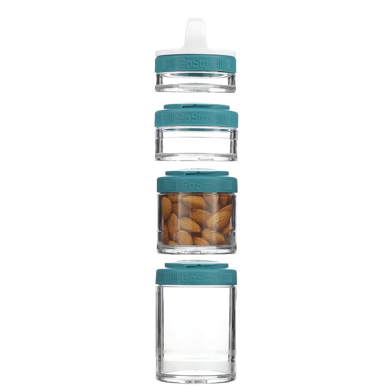 Portable Stackable Containers, Teal, Starter 4 Pack