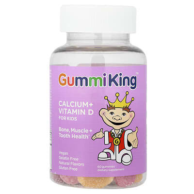 GummiKing, Calcium + Vitamin D Gummies For Kids, 60 Gummies