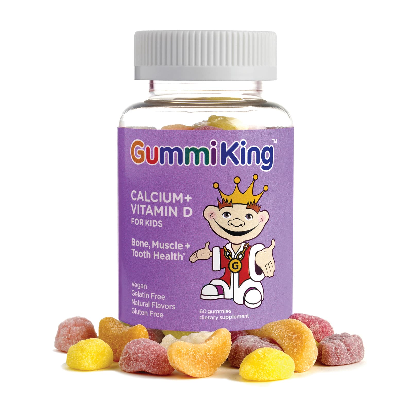 GummiKing, 兒童鈣 + 維他命 D,60 粒軟糖