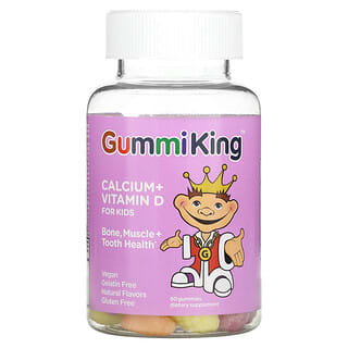 GummiKing (غامي كينغ)‏, كالسيوم + فيتامين د للأطفال، 60 علكة