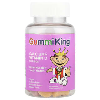 GummiKing, Calcio y vitamina D para niños, 60 gomitas