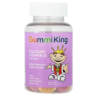 GummiKing, Kalcium + D-vitamin för barn, 60 gummibägare