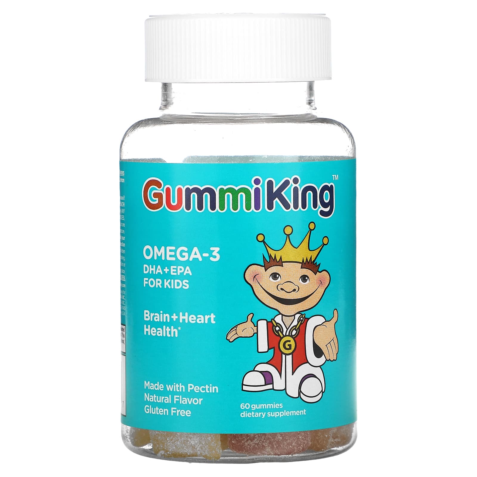 GummiKing, حمضي الدوكوساهيكسانويك + الإيكوسابنتانويك من أوميجا-3 للأطفال،  فراولة وبرتقال وليمون، 60 علكة