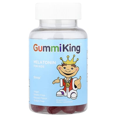 GummiKing, Children's Melatonin, Strawberry, 1 mg, 60 Gummies
