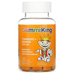 GummiKing (غامي كينغ)‏, كركم + زنجبيل للأطفال، داعم للمناعة + مضاد للأكسدة + مضاد للالتهابات، مانجو، 60 علكة