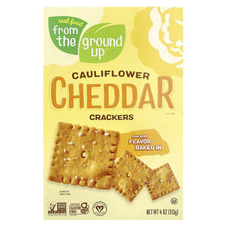 From The Ground Up, Galletas de coliflor, Cheddar, 113 g (4 oz)