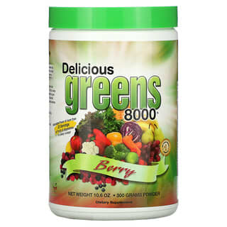 Greens World, Delicious Greens 8000, Berry , 10.6 oz (300 g)