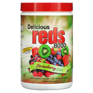 Greens World, Delicious Reds 8000, Strawberry Kiwi, 10.6 oz (300 g)
