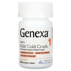 Genexa LLC, Kids´ Cold Crush,  Ages 4-11, Organic Acai Berry, 60 Chewable Tablets