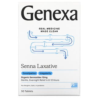 Genexa, сенна, натуральное слабительное средство, 50 таблеток