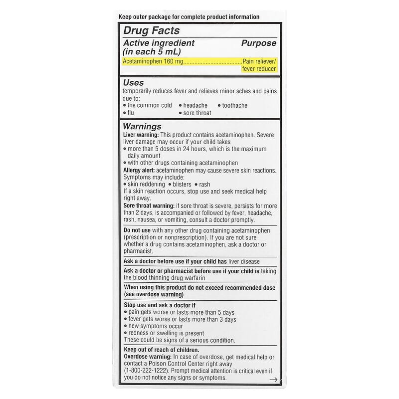 Infants' Pain & Fever, Organic Blueberry, 160 mg, 2 fl oz (59 ml)