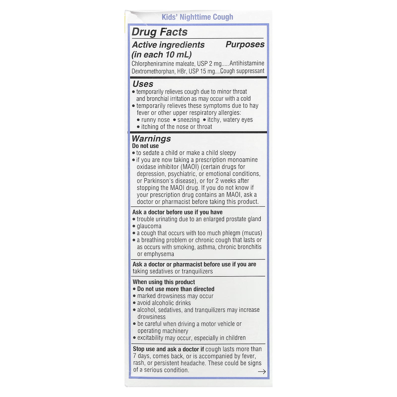 Genexa, Kids' Cough & Chest Congestion Ages 4+, Kids' Nighttime Cough