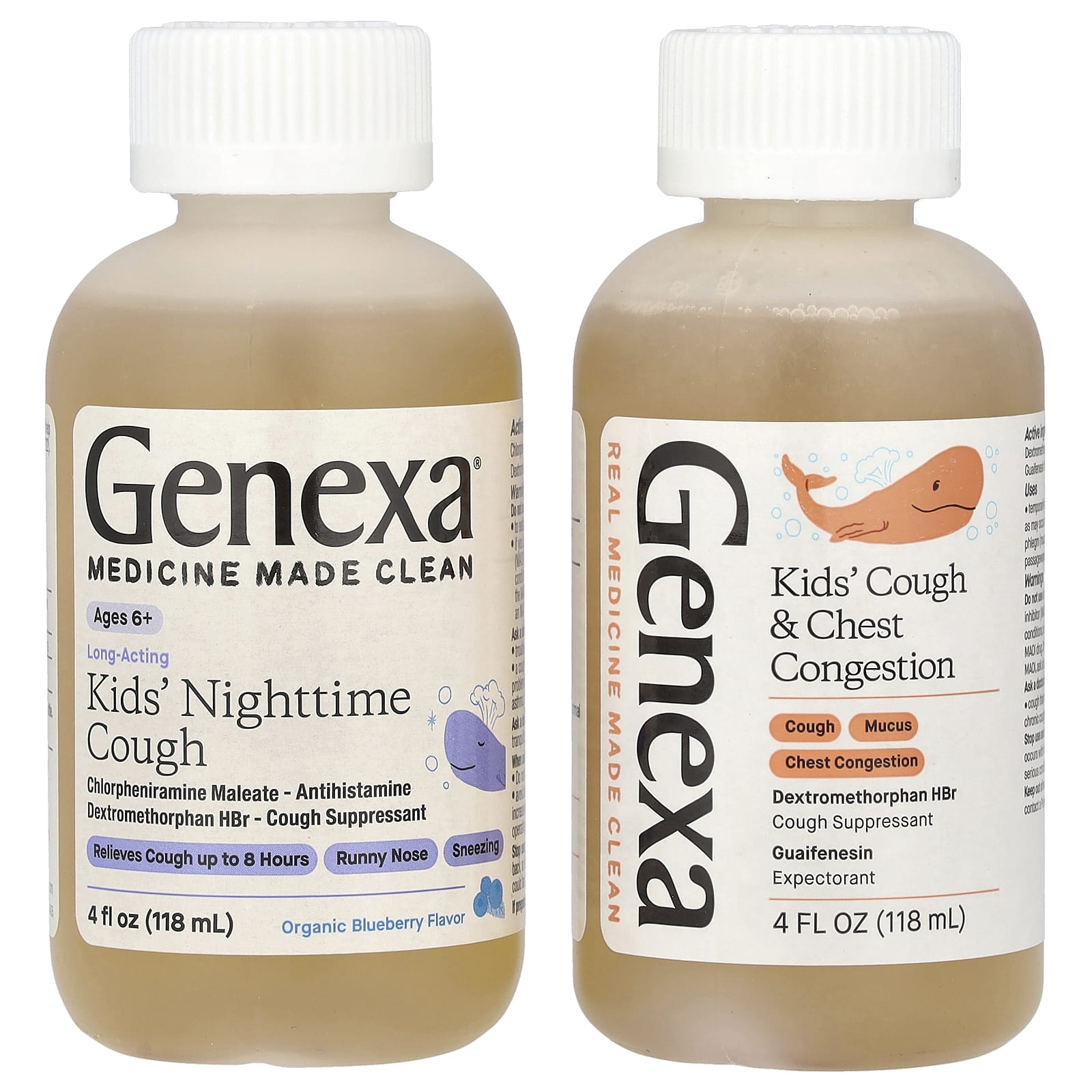 Genexa, Kids' Cough & Chest Congestion Ages 4+, Kids' Nighttime Cough