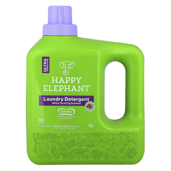 Happy Elephant, 세탁 세제, 백차 및 무화과, 1.89l(64fl oz)