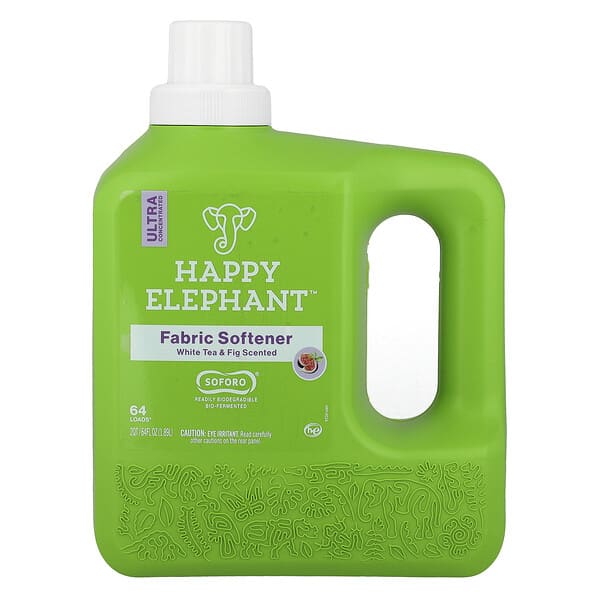 Happy Elephant, 섬유 유연제, 백차 및 무화과, 1.89l(64fl oz)