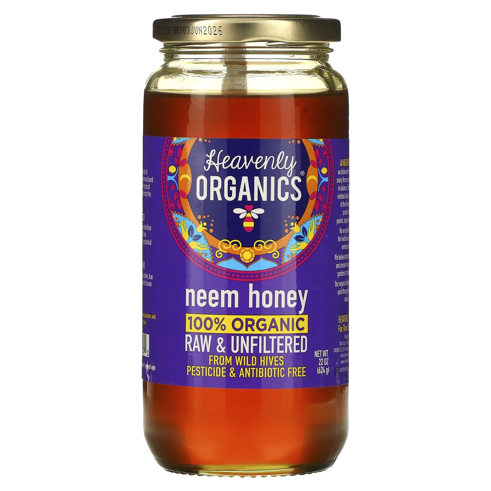 Heavenly Organics, 100 Organic Neem Honey, 22 oz (624 g)