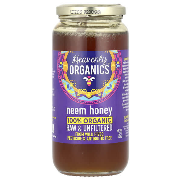 Heavenly Organics, 100％オーガニック ニームハニー、ロー＆アンフィルタード、624g（22オンス）